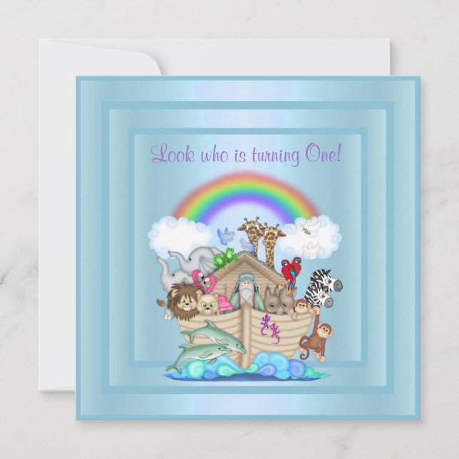 CONVITE DE PRIMEIRO ANIVERSARIO DE ARCO AZUL DE BE (Frente)