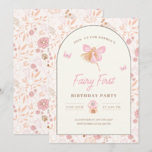 Convite de Primeiro Aniversário de Fada, Aniversár