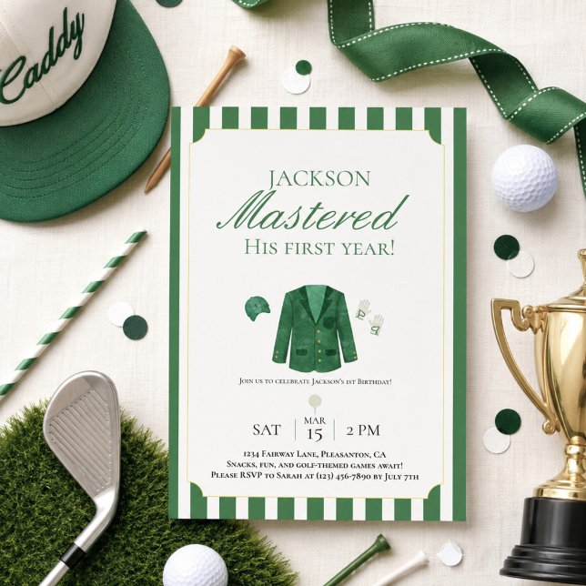 Convite de Primeiro Aniversário de Golfe Jaqueta V (Criador carregado)