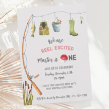 Convite de Primeiro Aniversário de Pesca Reel Exci
