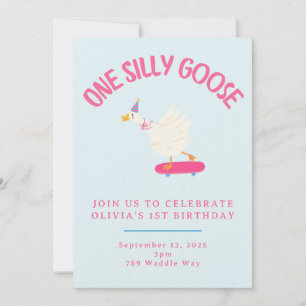 Convite de Primeiro Aniversário de Uma Menina Pato