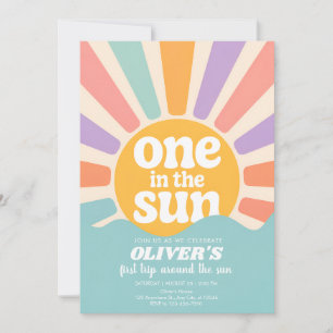 Convite de Primeiro Aniversário de Verão Pastel