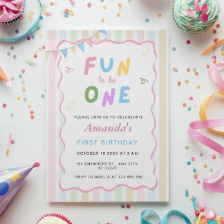 Convite de Primeiro Aniversário Divertido de Ser U