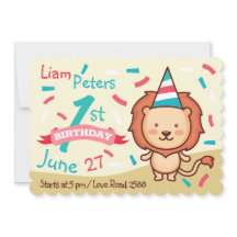 Convite de Primeiro Aniversário do Leão Alegre