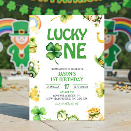Convite de Primeiro Aniversário do Lucky One de Sã
