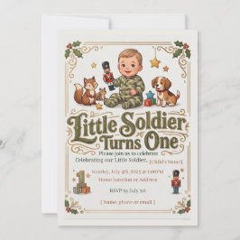 Convite de Primeiro Aniversário do Pequeno Soldado