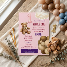 Convite de Primeiro Aniversário do Ursinho Bearly