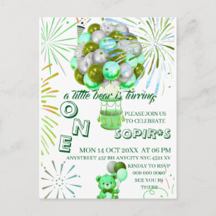 Convite de Primeiro Aniversário do Ursinho com Fot