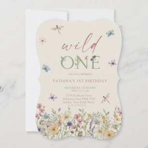 Convite de Primeiro Aniversário Floral Wild One