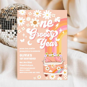 Convite de Primeiro Aniversário Groovy