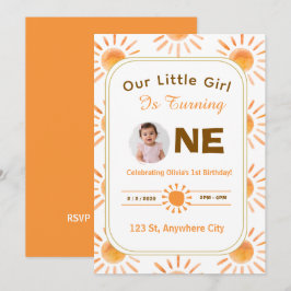 Convite de Primeiro Aniversário Little Sunshine