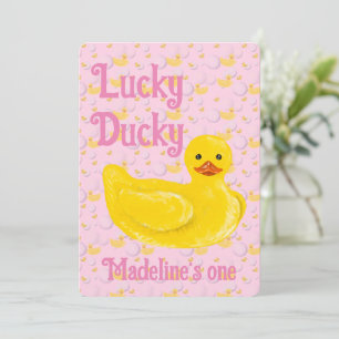 Convite de Primeiro Aniversário Lucky Ducky
