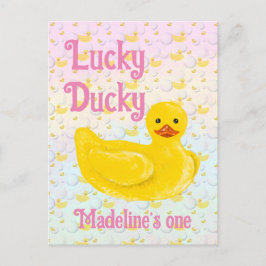 Convite de Primeiro Aniversário Lucky Ducky