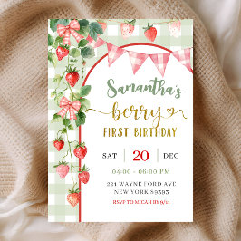 Convite de Primeiro Aniversário Morango Berry