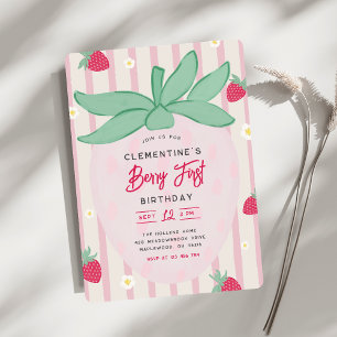 Convite de Primeiro Aniversário Morango Berry