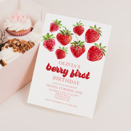Convite de Primeiro Aniversário Morango Berry