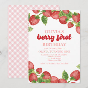 Convite de Primeiro Aniversário Morango Berry