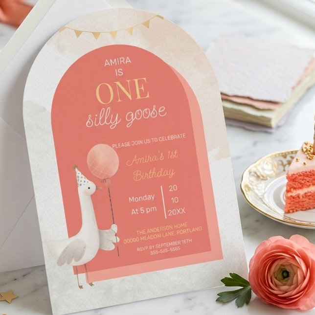 Convite de Primeiro Aniversário Personalizado Sill (Criador carregado)