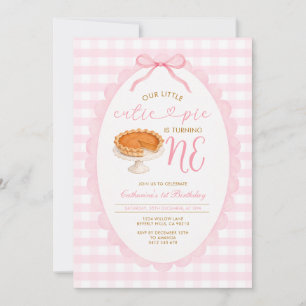 Convite de Primeiro Aniversário Pink Cutie Pie G