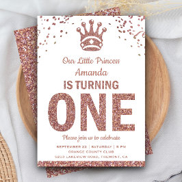 Convite de Primeiro Aniversário Princesa Brilho Do