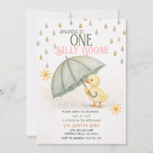 Convite de Primeiro Aniversário Sage One Silly Goo