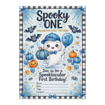 Convite de Primeiro Aniversário Spooky ONE Fantasm