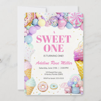 Convite de Primeiro Aniversário Sweet One | Donut