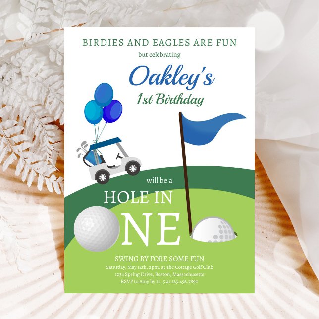 Convite de Primeiro Aniversário Tema Golfe (Criador carregado)