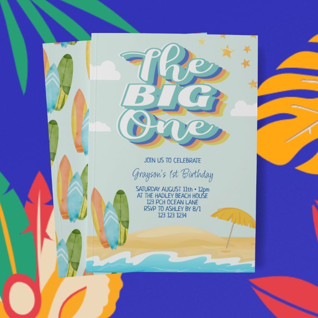 Convite de Primeiro Aniversário The Big One Ocean  (Criador carregado)