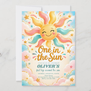 Convite de Primeiro Aniversário Um no Sol