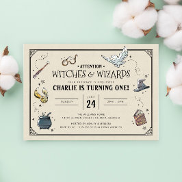 Convite de Primeiro Aniversário Vintage Harry Pott