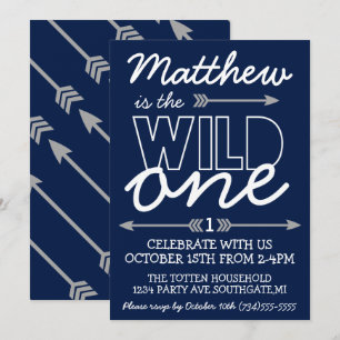Convite de Primeiro Aniversário Wild One