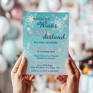 Convite de Primeiro Aniversário Winter Onederland