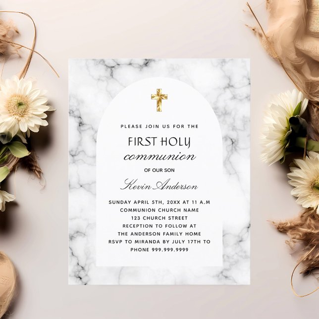 Convite de primeiro comunhão arco de mármore (Criador carregado)