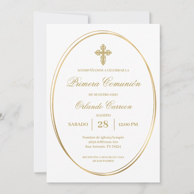 Convite de primera comunhão (Frente)