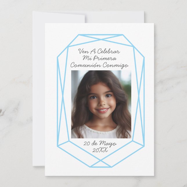 Convite de Primera Comunhão con Foto (Frente)