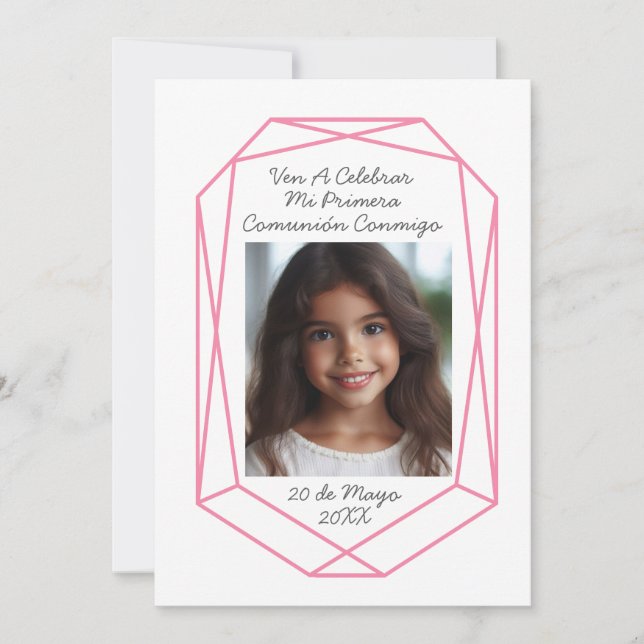 Convite de Primera Comunhão con Foto (Frente)