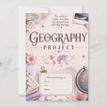 Convite de Projeto de Geografia Personalizado Vint