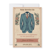 Convite de Proposta de Padrinho de Casamento em Te