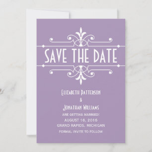 Convite de Purple Fancy Ornamental Save the Date