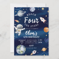 Convite de Quarto Aniversário no Espaço Sideral Al