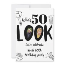 Convite de Quem Está com 50! Foto Moderna de 50º A