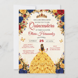 Convite de Quince Anos da Bela e a Fera