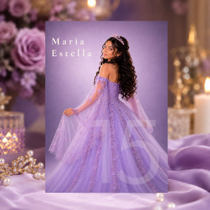 Convite de Quince Anos da Fada Lavanda