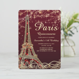 Convite de Quince Anos da Torre Eiffel de Paris