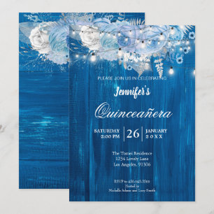 Convite de Quince Anos Floral Luzes Rústicas