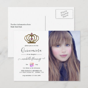 Convite de Quince Anos Old Gold Elegance