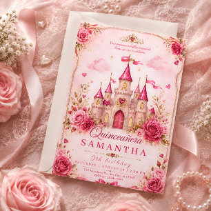 Convite de Quince Anos para Princesa no Castelo Ro