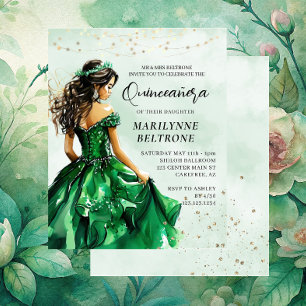 Convite de Quince Anos Princesa Verde Esmeralda Ec