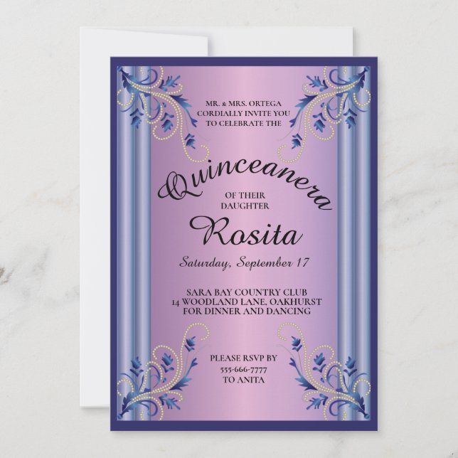 Convite de Quinceanera (Frente)
